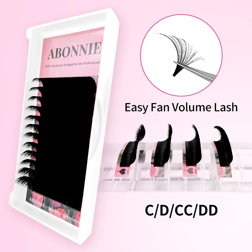 Abonnie Cashmere Easy Fan Matte Black Lashes Extensions C/CC/D/DD Volume Eyelashes Mega Cilios Fanning