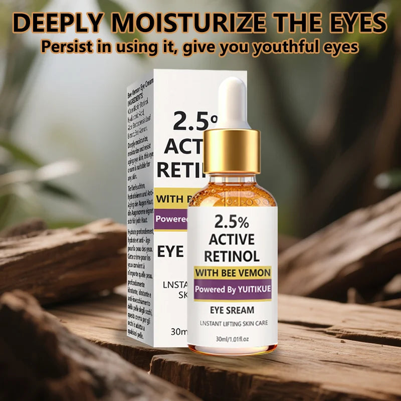 YUITIKUE Retinol Eye Serum - Bee Venom Infused, Gentle Moisturizing For Eye Area, Non-Sticky & Silky Formula, 30ml