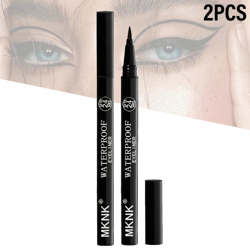 1/2/3/5/10/20/50pcs Waterproof Eyeliner Pen, Quick Dry Smudge-Proof Long Lasting Liquid Eye Liner, Fine Tip Black Eye Makeup