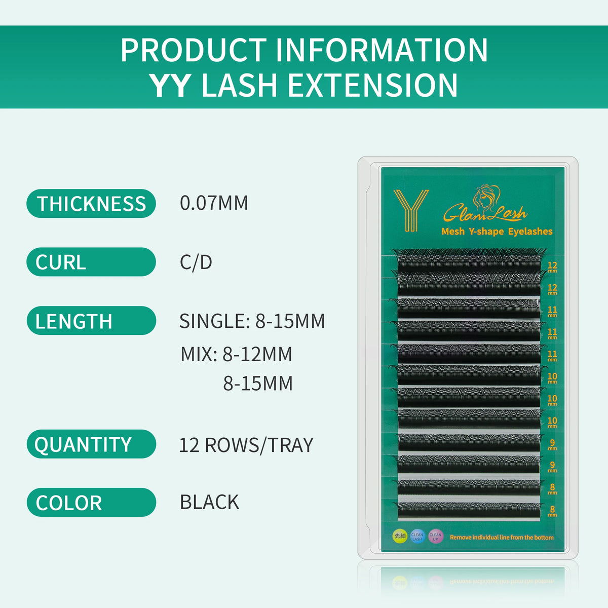 GLAMLASH YY UYY U3DW U4DW U5DW C/D/M/L Eyelash Extension False Lash