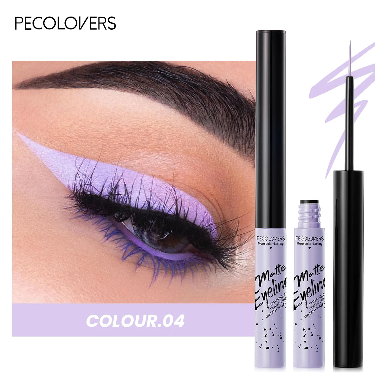 Matte Eyeliner Liquid Pen, Dip Eyeliner, Multi-color Selection, Waterproof and Sweat Resistant, Suitable for A Variety of Makeup