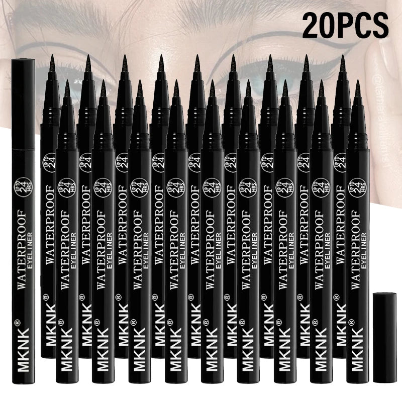 1/2/3/5/10/20/50pcs Waterproof Eyeliner Pen, Quick Dry Smudge-Proof Long Lasting Liquid Eye Liner, Fine Tip Black Eye Makeup