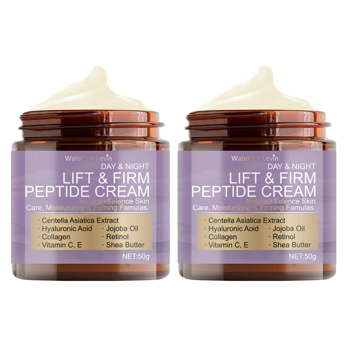 Water Ice Levin Lift&Firm Peptide Cream, Day&Night, with Collagen, Retinol, Centella Asiatica, Moisturizes & Firms Skin