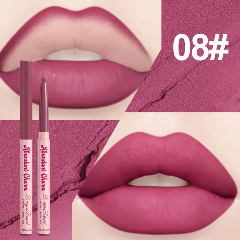 12 Colors Matte Lip Liner Pen Long Lasting Waterproof Non-Sticky Lipliner Velvet Lip Contour Stick Outline Smooth Natural Makeup