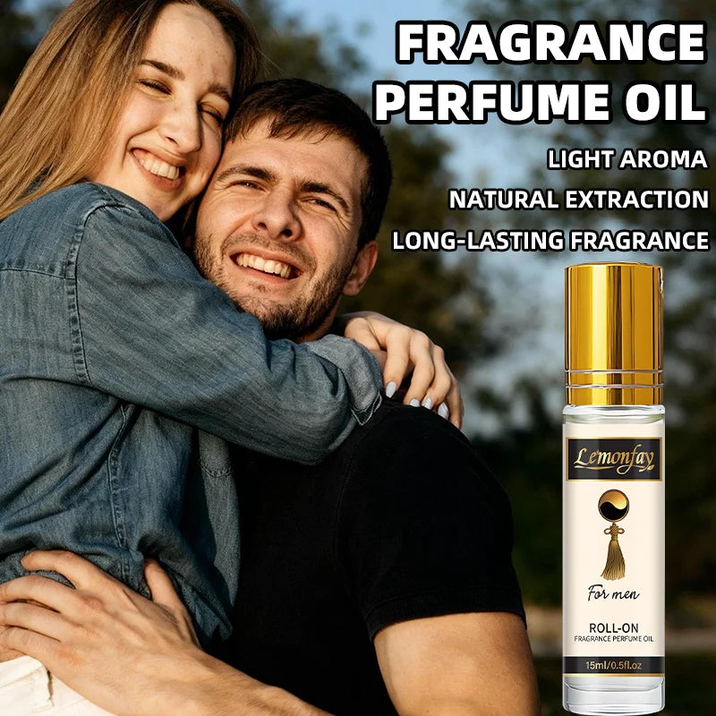 Lemonfay For Men Roll-On Fragrance Perfume Oil Long Lasting Scent Portable 15ml/0.5fl.oz for Dating Daily Use