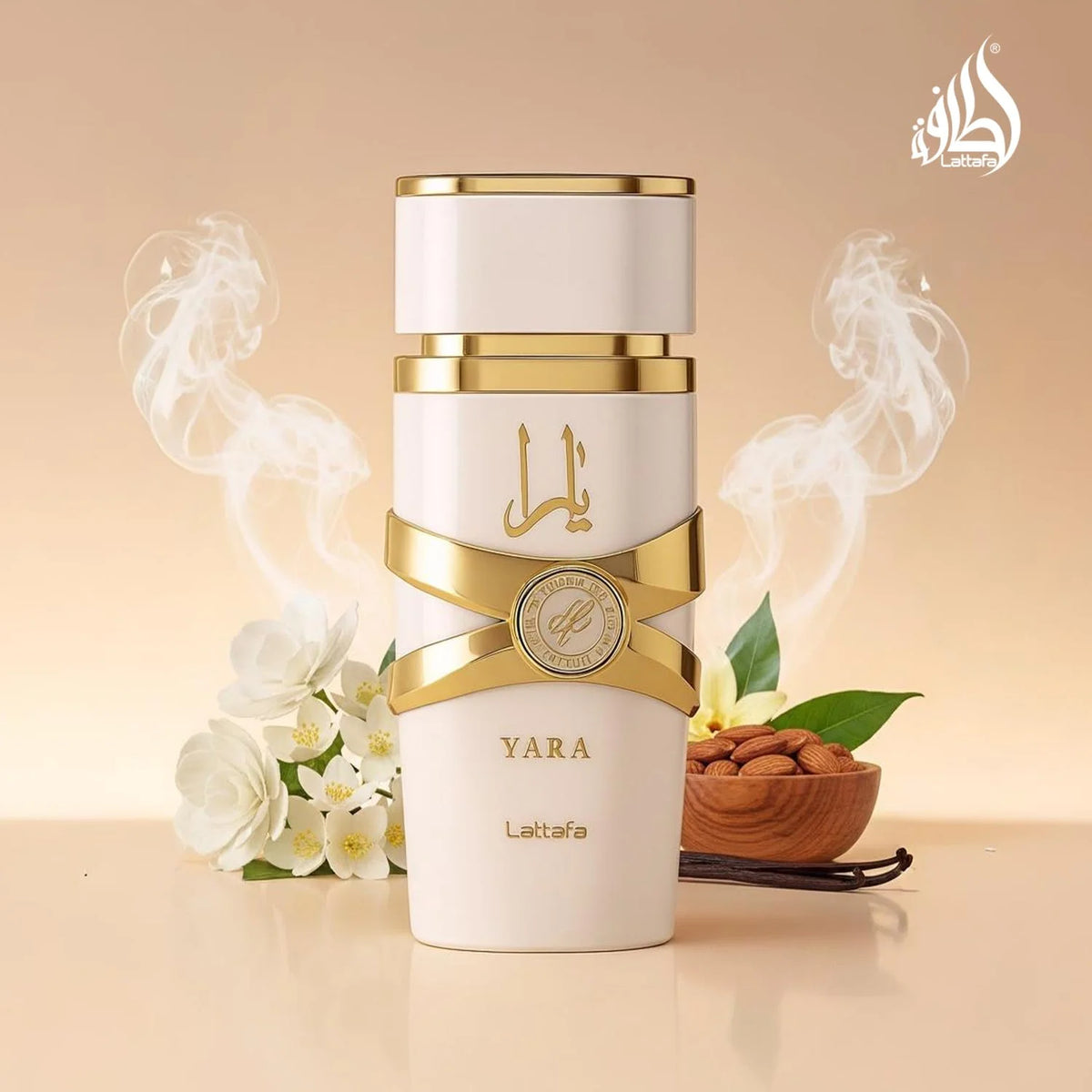 Lattafa Yara Moi Eau De Parfum 3.4 oz / 100 ml for Women, White Yara Sweet Fruity Floral Gourmand Perfume with Pear, Pink Pepper, Black Currant, Tuberose, Jasmine, Almond, Vanilla, Cashmeran and Patchouli, Elegant Signature S