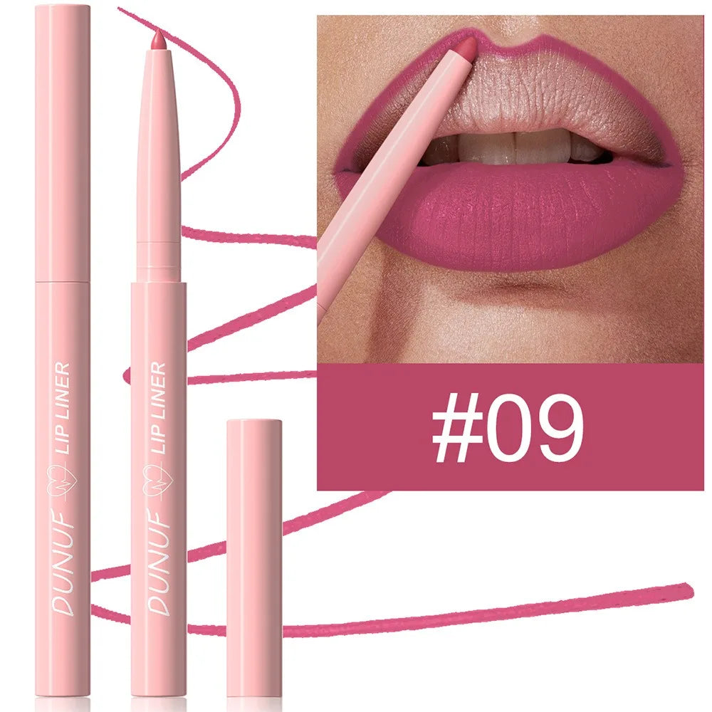 Multi Color Matte Lip Liner Crayon, Velvet Waterproof Lip Pencil for Outline & Fill Lips, Long Lasting Non Stick Lip Makeup