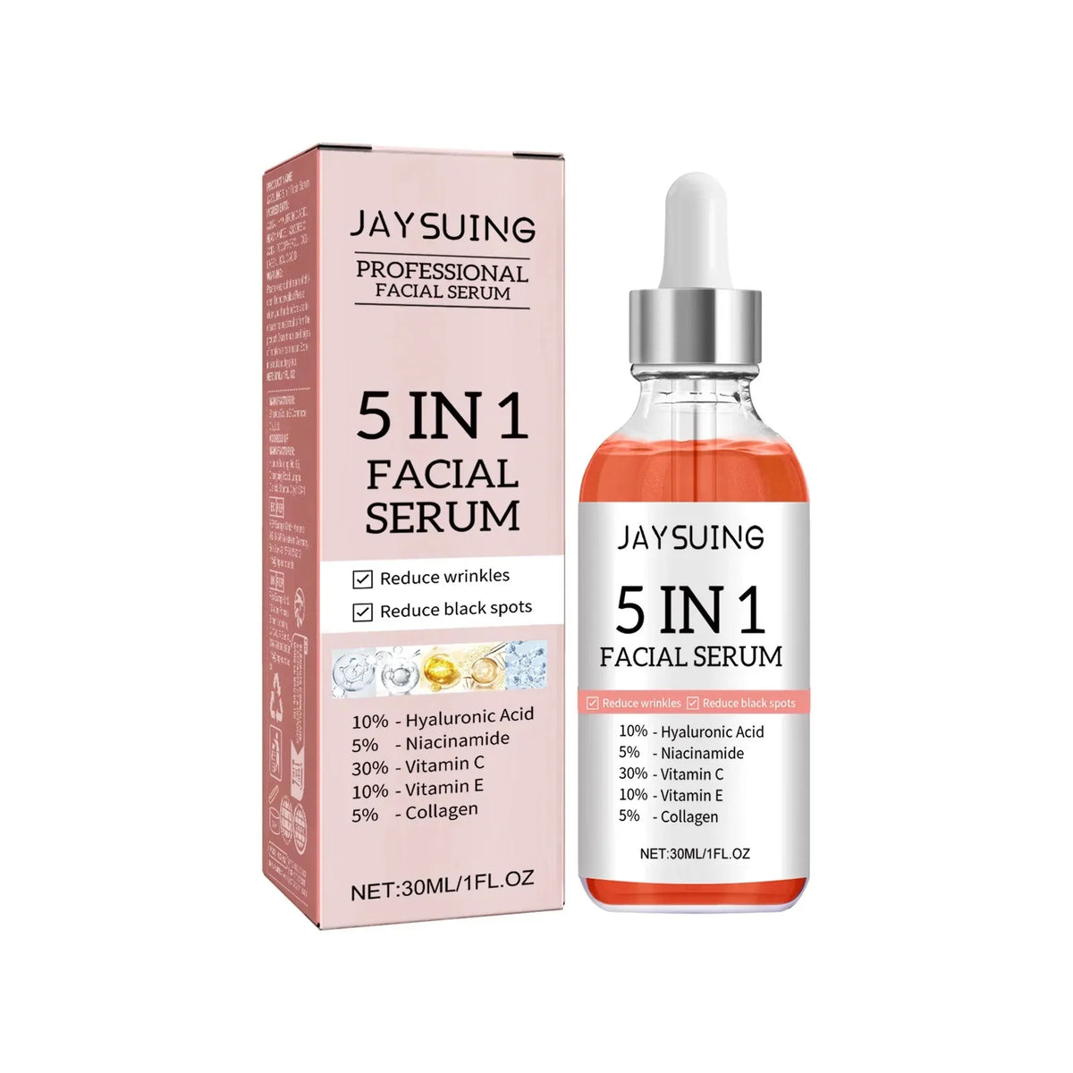 1/2/3/5 Box 5 In 1 Facial Serum Hyaluronic Acid Essence Moisturizing Rejuvenation Vitamin C Niacinamide Brightening Skin Care