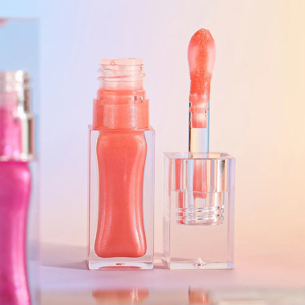 Private Label Lip Gloss Pigment Long-lasting Waterproof Matte Glossy Custom Logo Makeup Wholesale P238 Transparent Square Tube