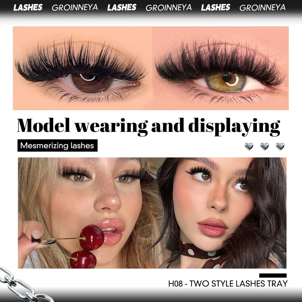 LASVIREY Fluffy Lashes 5/20 Pairs Natural Thick False Eyelashes Mixed Tray Lashes Dramatic Volume 3D Faux Mink Lashes Extension