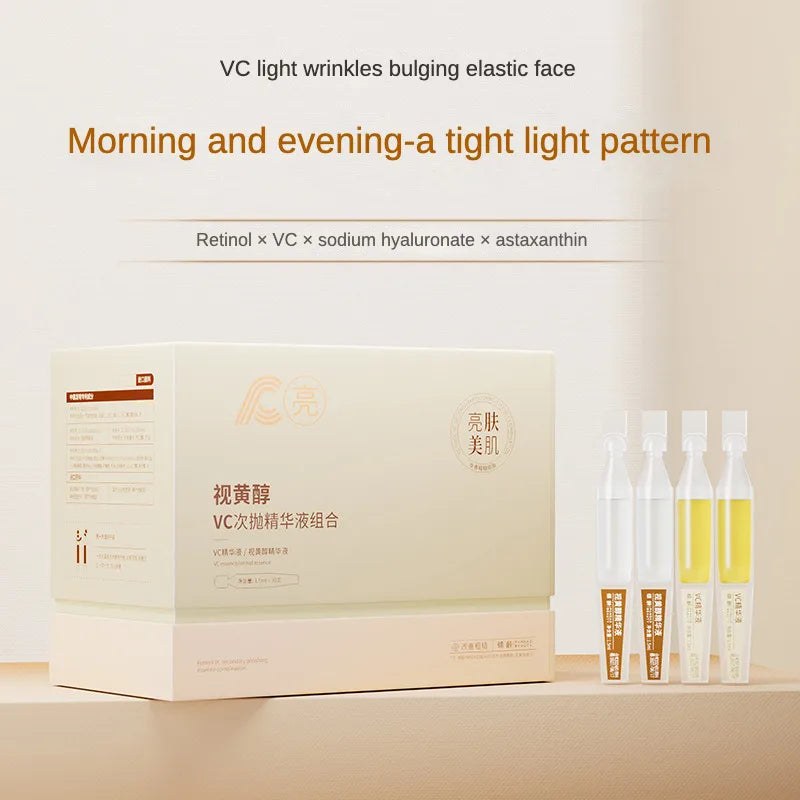 Retinol + VC Ampoule serum Moisturizing Whitening Anti-Wrinkle Anti-Aging Serum Face Beauty Skin Care 30pcs/set