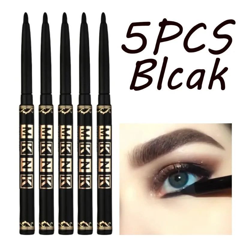 1-12Pcs Waterproof Black Eyeliner Gel Pencils Smudge-Proof Long-Lasting &Beginner-Friendly Smooth High Pigmented Punk Eye Makeup