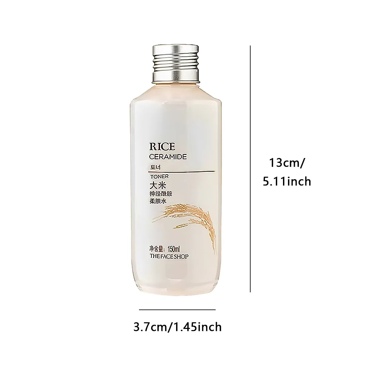 THE FACE SHOP Rice Ceramide Moisturizing Toner 150ml,High-Fluidity Toner,Liquid Formula,Non-Greasy,Korean Skincare,Korean Makeup