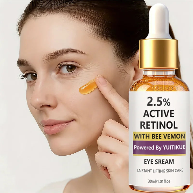 YUITIKUE Retinol Eye Serum - Bee Venom Infused, Gentle Moisturizing For Eye Area, Non-Sticky & Silky Formula, 30ml