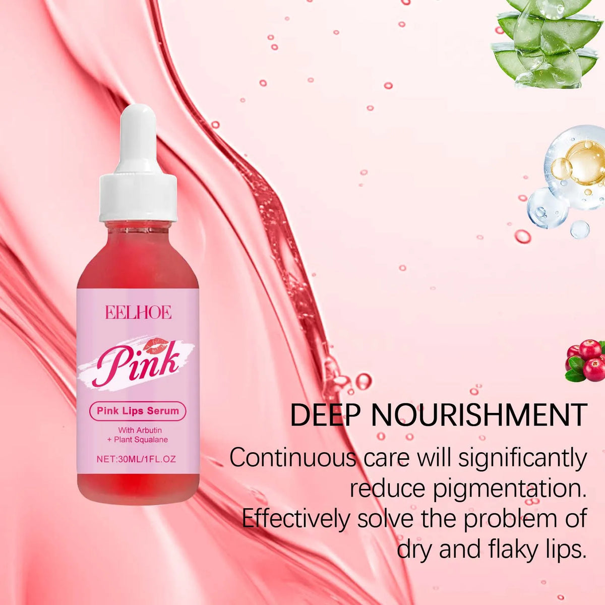Eelhoe Vitamin Lip Moisturizing Serum Nourish Shine Lasting Nutrient Deep Hydrate Repair Damaged Care for Dark Lips Plumping Oil