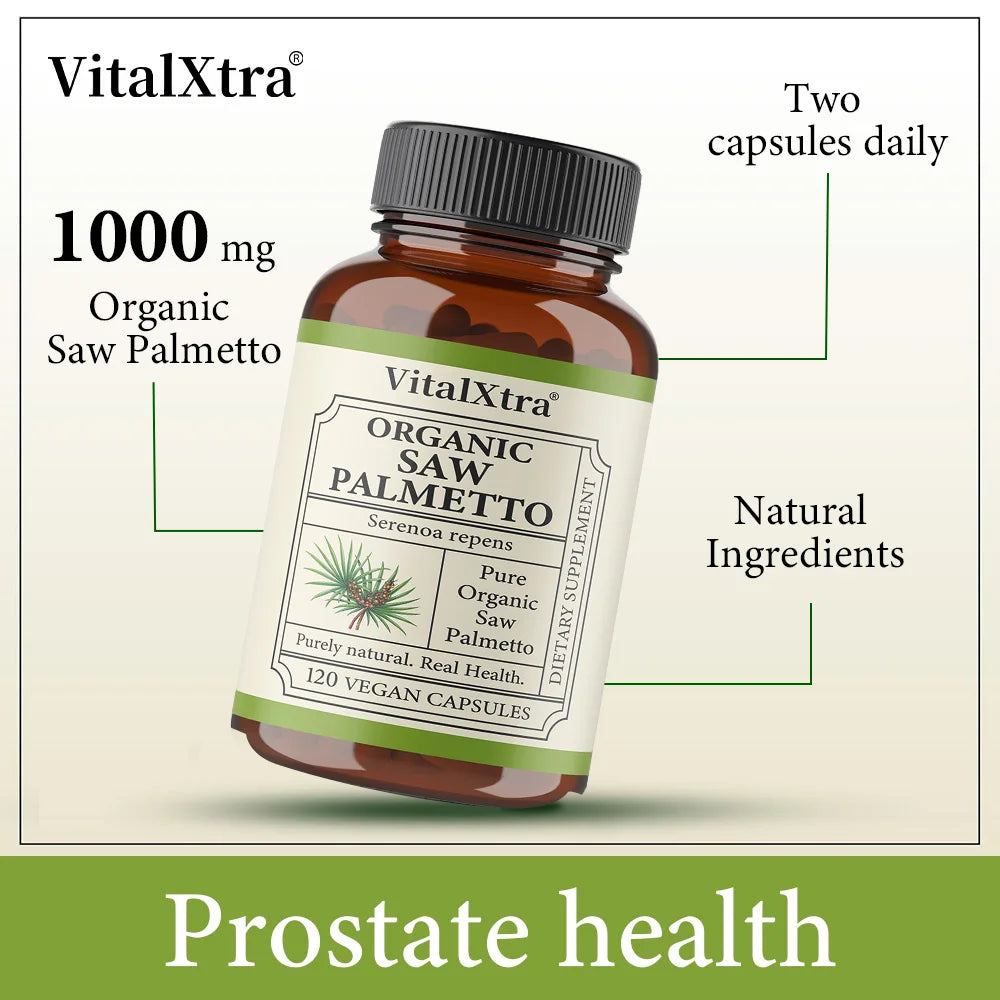 Saw Palmetto Extract Capsules 1000mg, Prostate & Urinary Tract Health, Support Men’s Hormone Balance, Reduce Hair Thinning Loss
