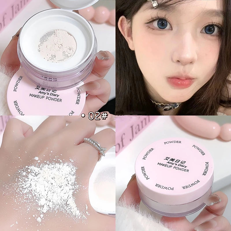 Air Setting Loose Powder Transparent White Makeup Matte Lasting Oil Control High Coverage Face Concealer Powder Korean Cosmetics
