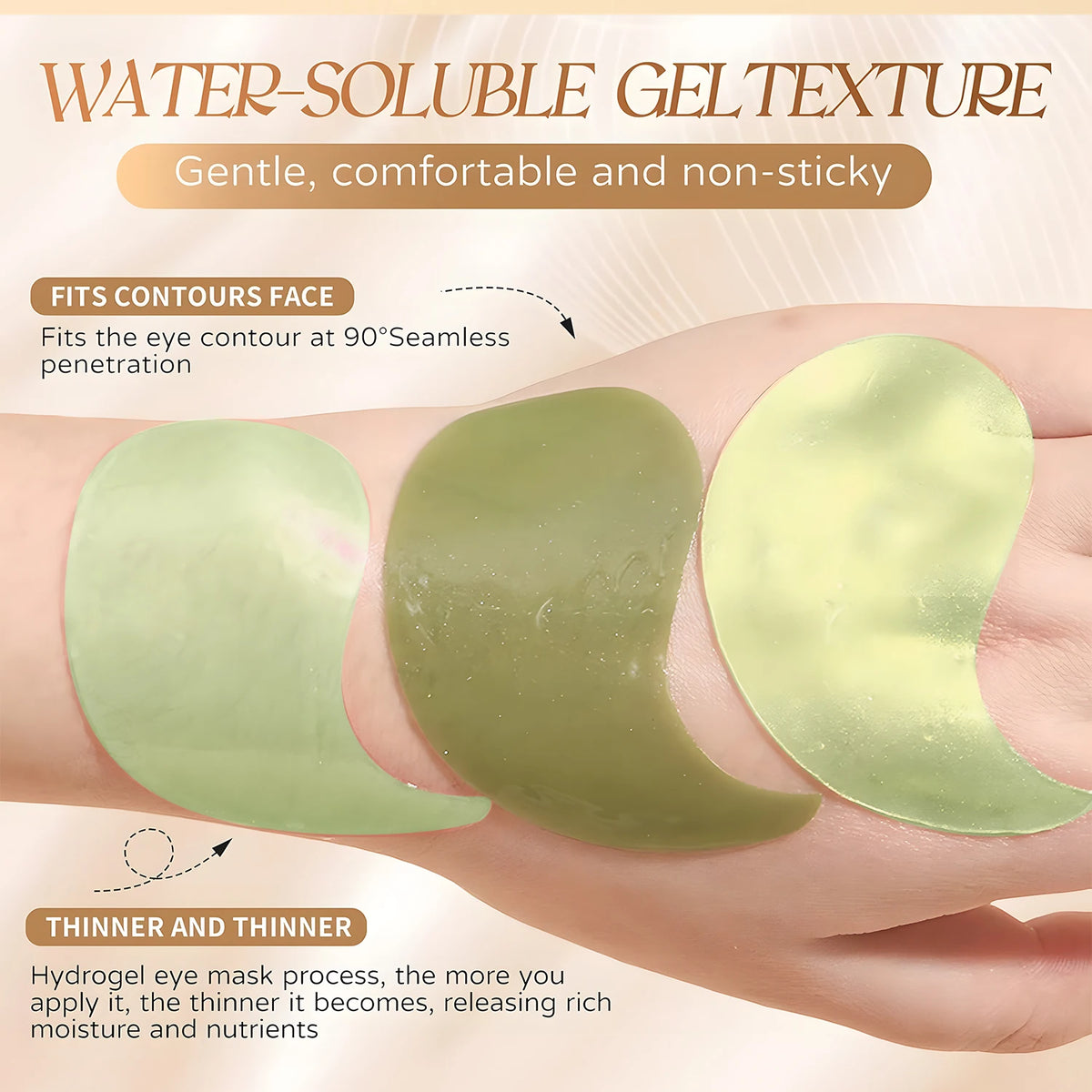 Seaweed Eye Mask; Rich in Seaweed, Collagen, and Hyaluronic Acid, It Can Smooth Fine Lines, Reduce Dark Circles, Tighten and Nourish the Skin, Making the Skin Around the Eyes Smooth and Soft