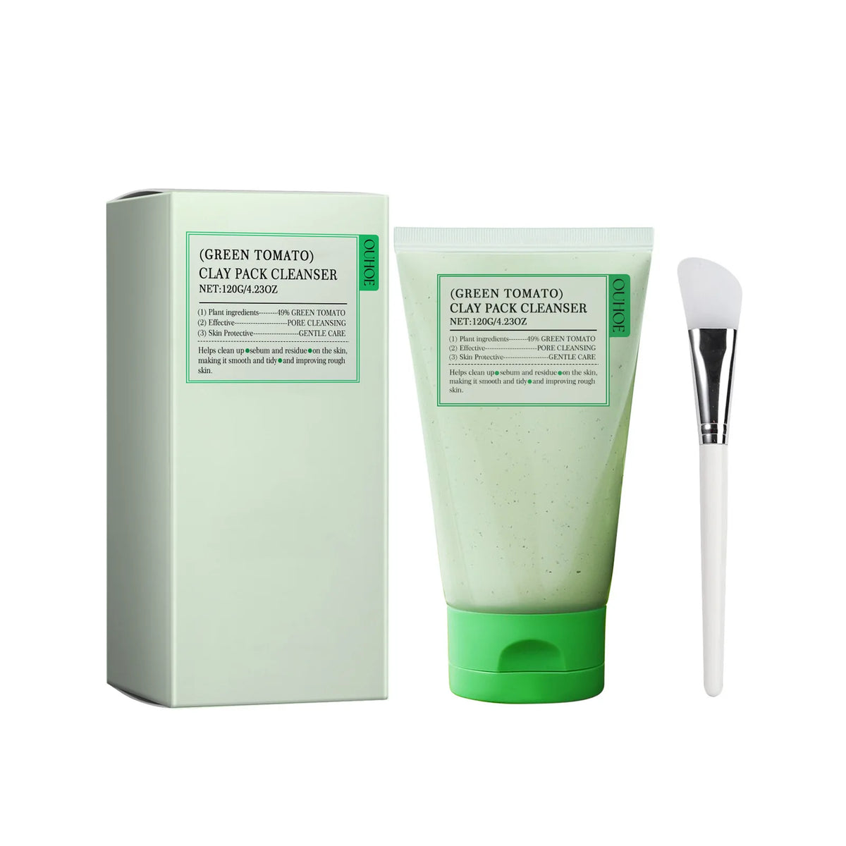 Green Tomato Clay Mask Cleanser for Women Deep Pore Cleansing, Oil Control, Gentle Daily Face Wash for Blackhead & Sebum Control