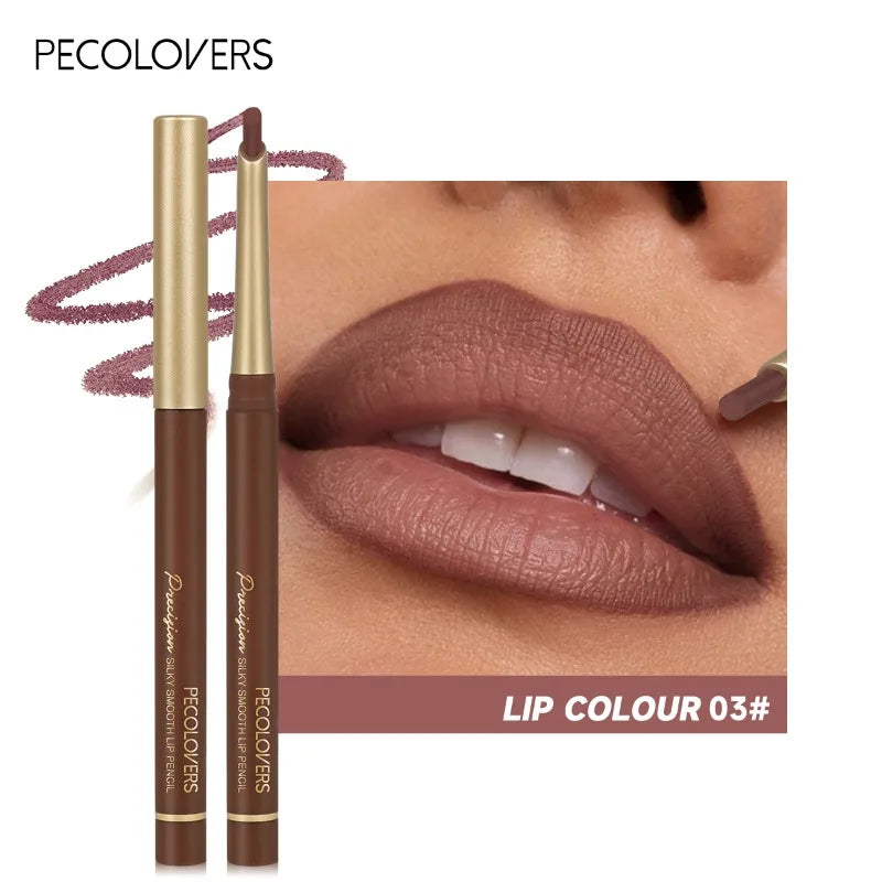 Inclined Tube Brown Tube Lip Liner, Multi-color Lipstick Pen, Depicting Lip Contours, Charming Lips, Lip Cosmetics