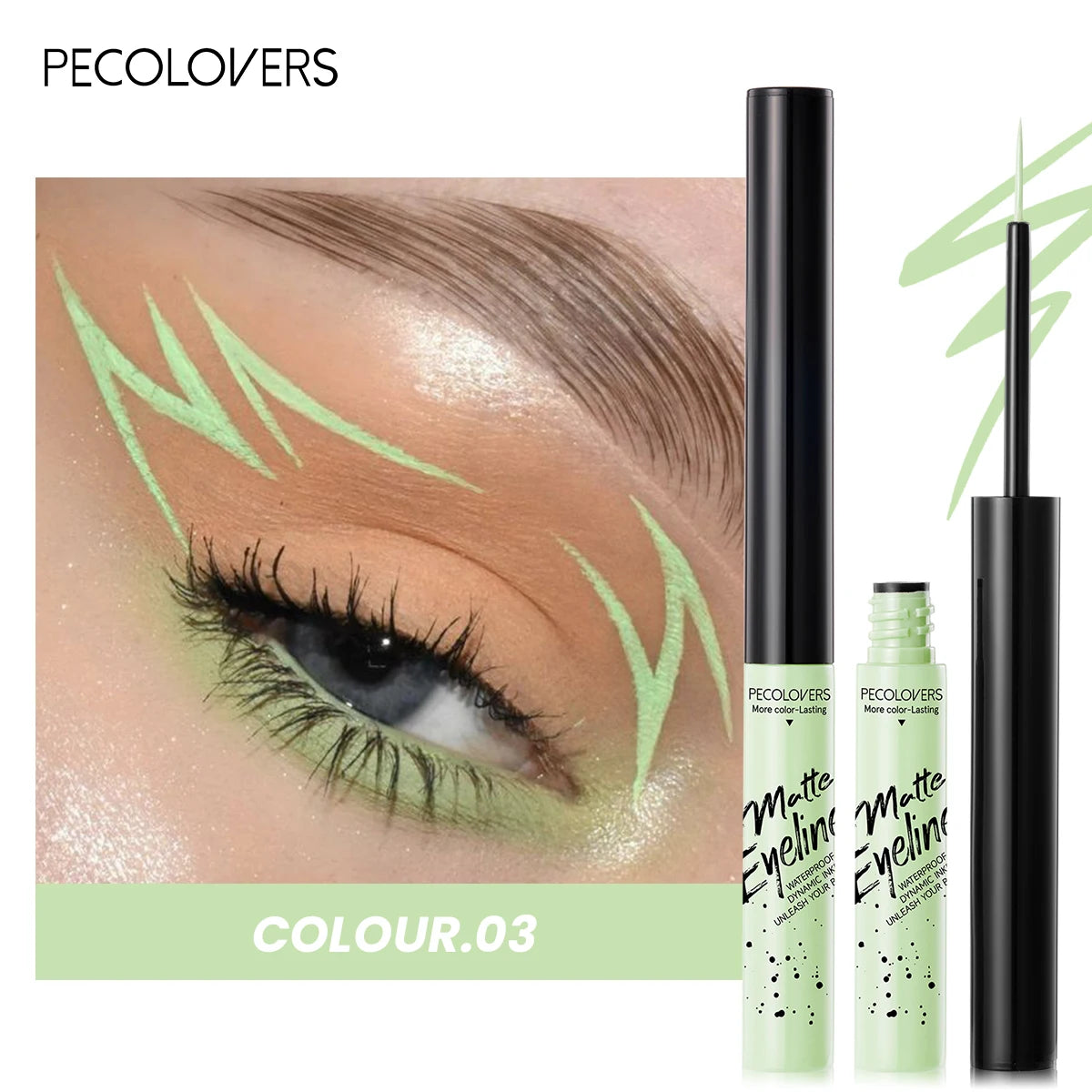 Matte Eyeliner Liquid Pen, Dip Eyeliner, Multi-color Selection, Waterproof and Sweat Resistant, Suitable for A Variety of Makeup