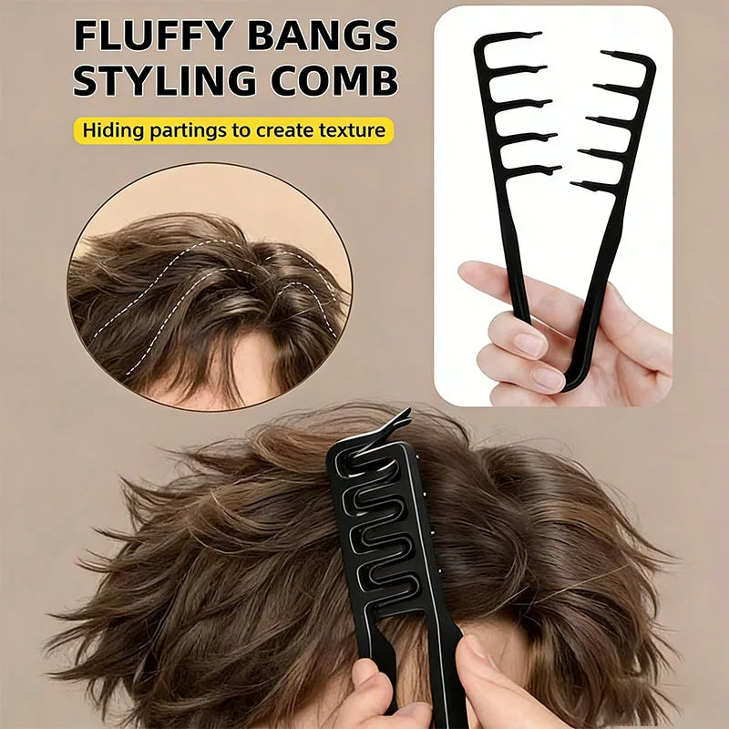 Men'S Salon Hair Styling Comb Set, Including a Wide-Tooth Comb for Textured Hairstyles, a Comb for Pompadour Styles, a Styling C
