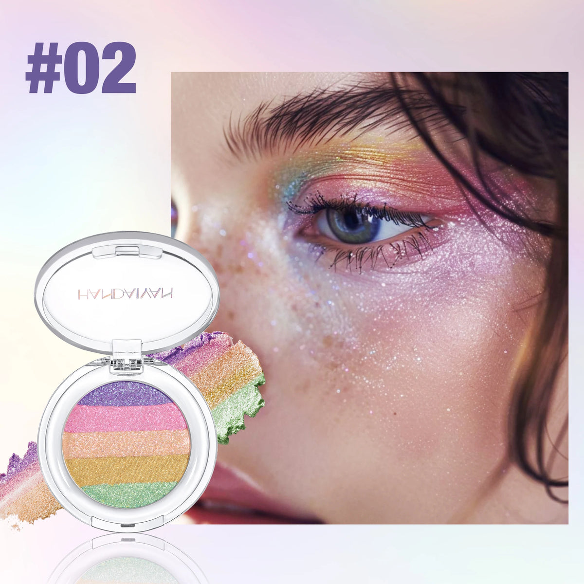Long Lasting Pressed Powder Eyeshadow Palette Waterproof Highly Pigmented Rainbow Highlighter Chameleon Glitter Beauty