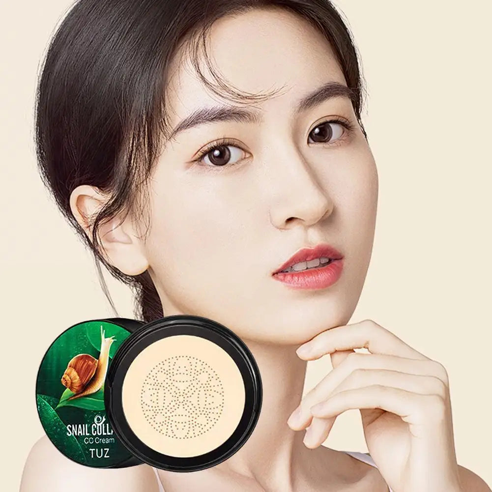 Mushroom Head CC Cream Snail Collagen Air Cushion Face Concealer Moisturizing And Nourishing Base Beauty Makeup Cosmetic