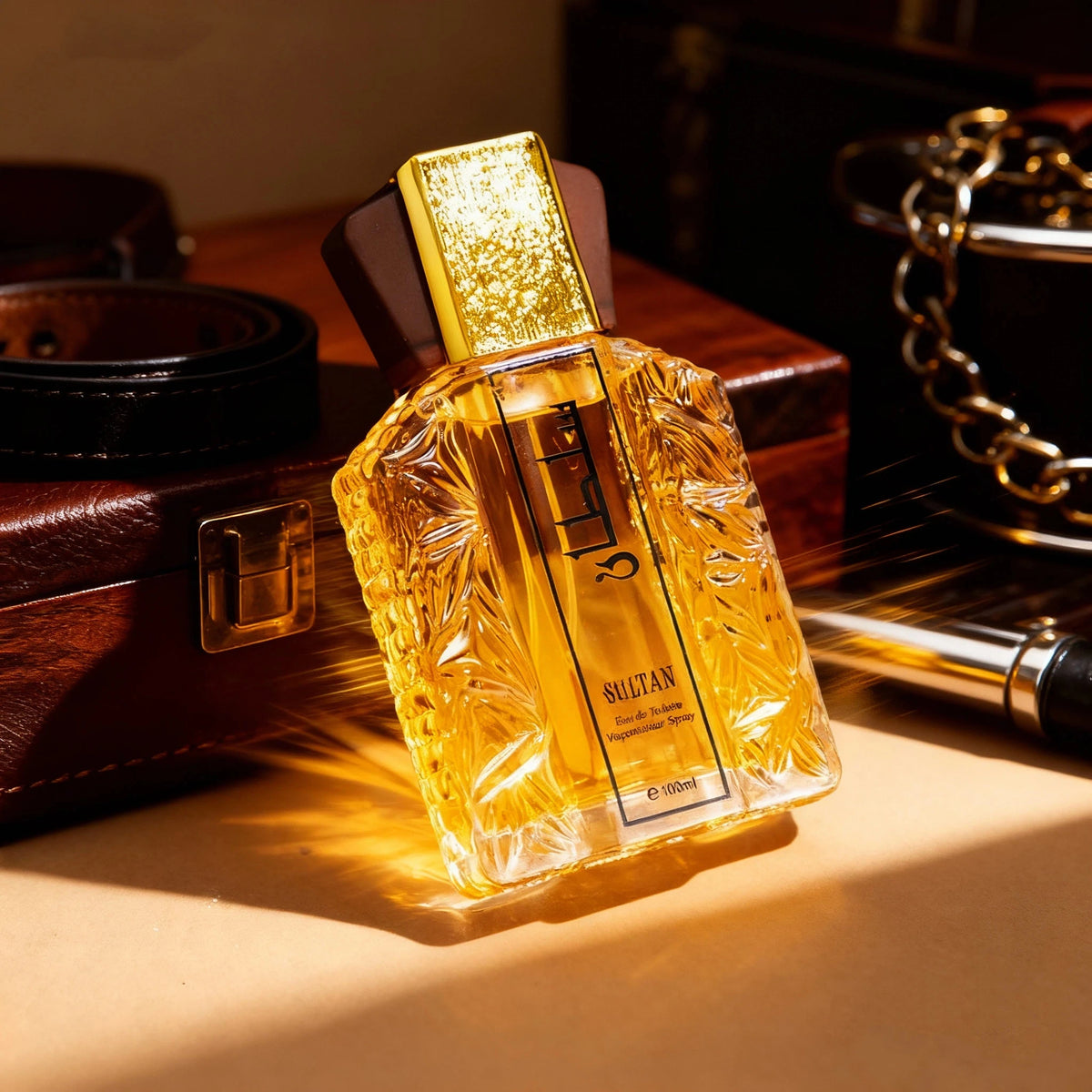 100ml Sultan Arabian Oriental Men Eau De Toilette, Long Lasting Floral Woody Cologne, Ylang Neroli Bergamot, Iris Rose Sandalwood Vanilla Scent, Luxury Middle Eastern Fragrance for Daily Dating Party Gift