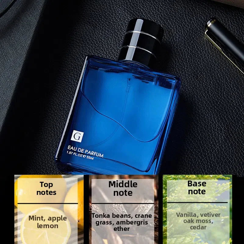 55ml Men's Eau De Parfum 2 Scents Set, Long Lasting Masculine Cologne, Fresh Citrus Woody & Spicy Sandalwood Fragrance, Fine Mist Spray Perfume for Daily Business Dating Party Gift for Him