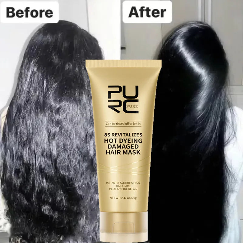 PURC 8 Seconds Hair Mask Smoothing Straightening Keratin Hair Treatment Cream Soft Repair Damaged Frizz Professional Hair Care