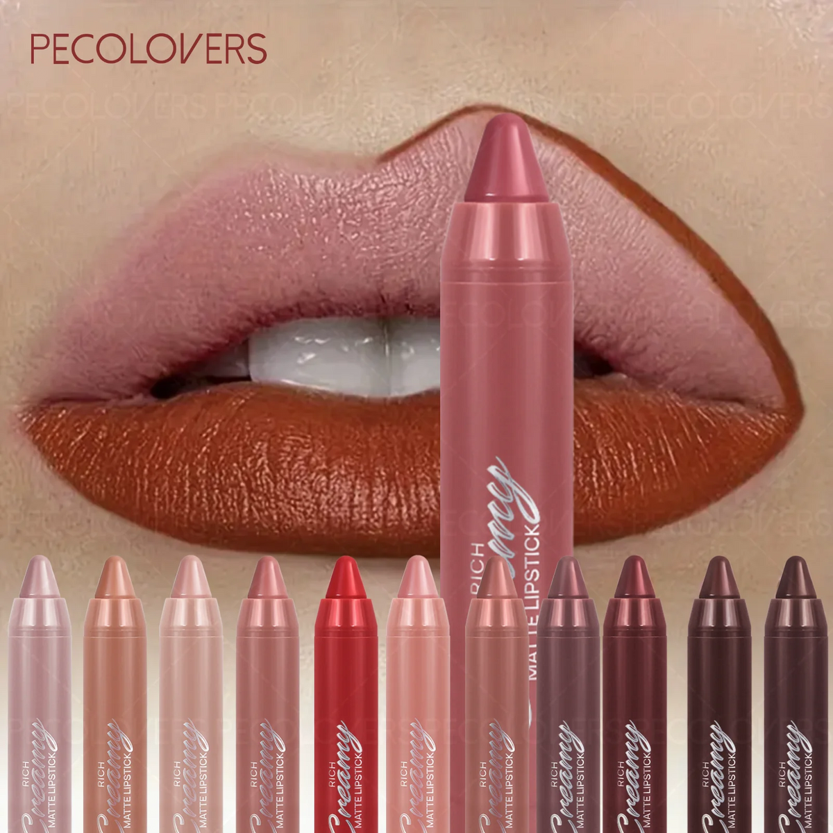 Colors Matte Lip Liner and Lipstick, Easy To Accurately Apply, Waterproof Long-lasting Non-sticky, Perfect Festival Gifts