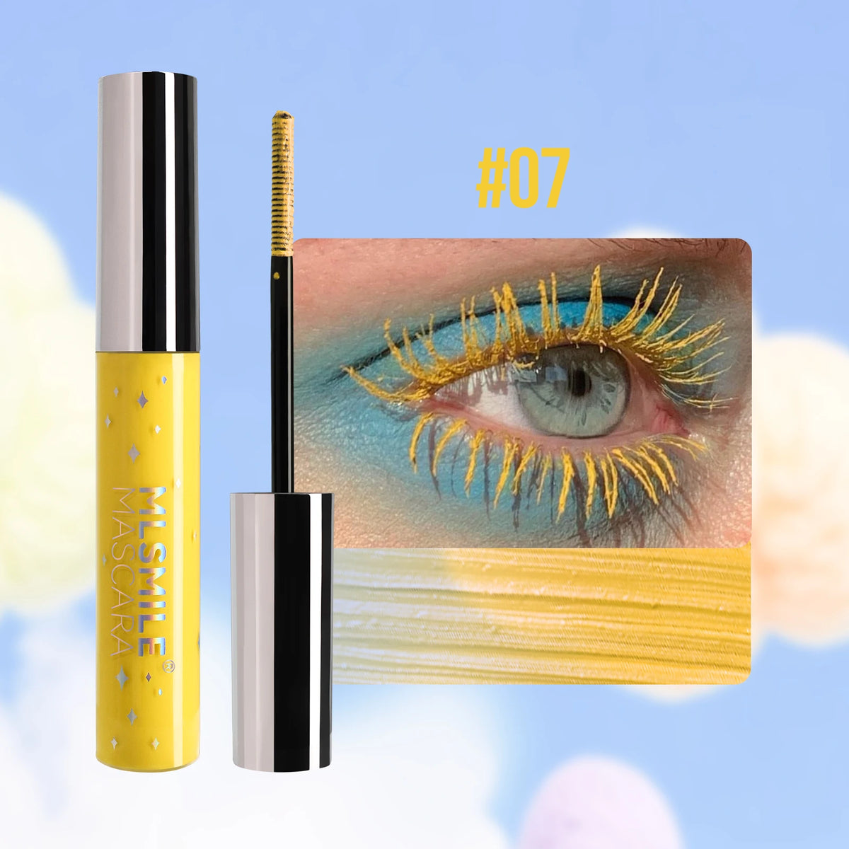 Waterproof Glitter Mascara Volumizing Curling Long Wearing Smudge Proof Fast Drying Pearlescent Lash Booster