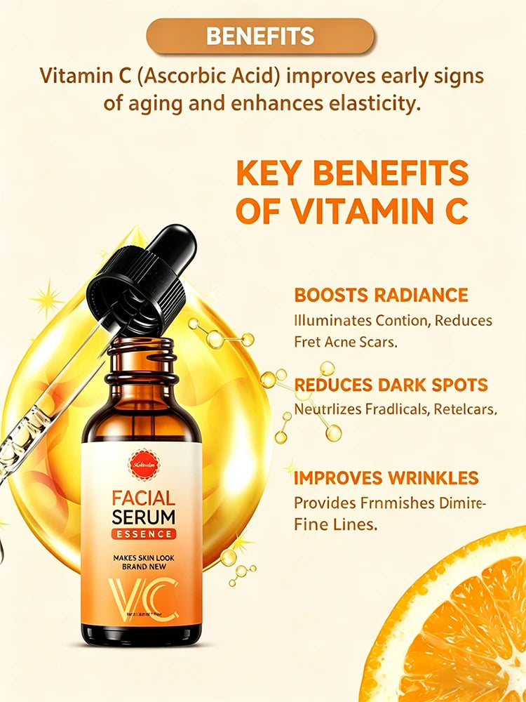 Sérum Clareador Cutâneo com Vitamina C, Combate Melasma e Manchas, Uniformiza e Renova o Tom da Pele