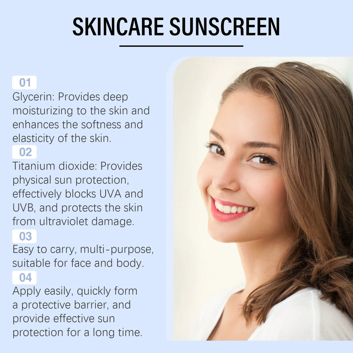 Jaysuing Skincare Sunscreen SPF 50+ Uv Protective Deep Moisturizing Anti Oxidant Non Greasy Waterproof Sunblock Stick Beauty