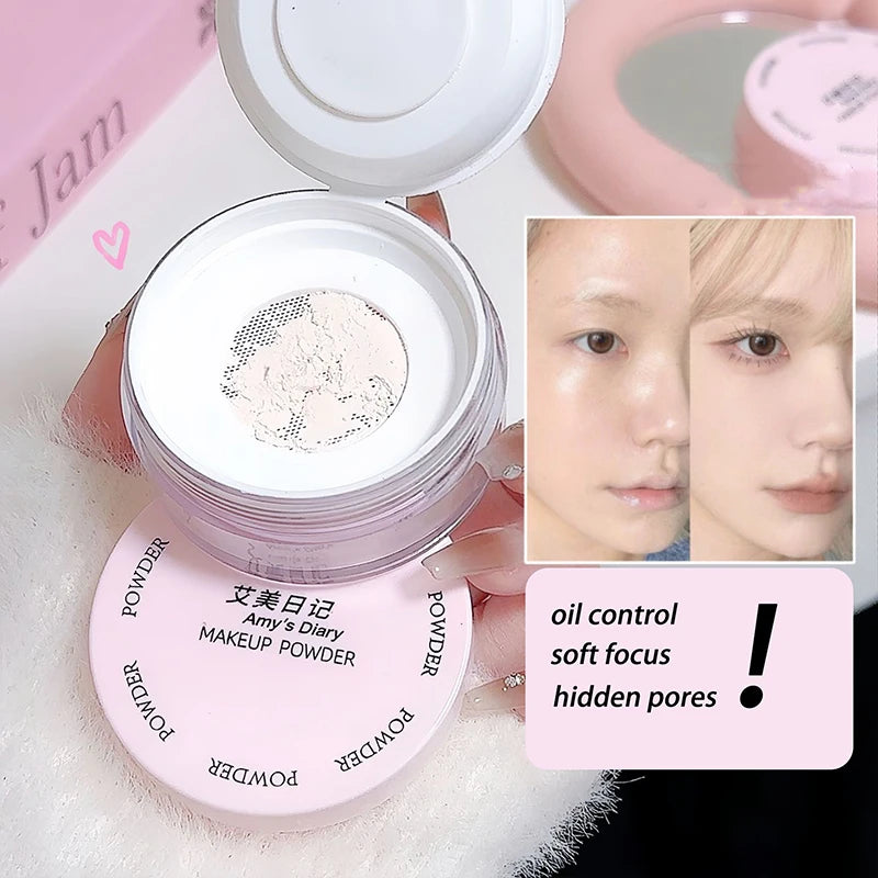 Air Setting Loose Powder Transparent White Makeup Matte Lasting Oil Control High Coverage Face Concealer Powder Korean Cosmetics