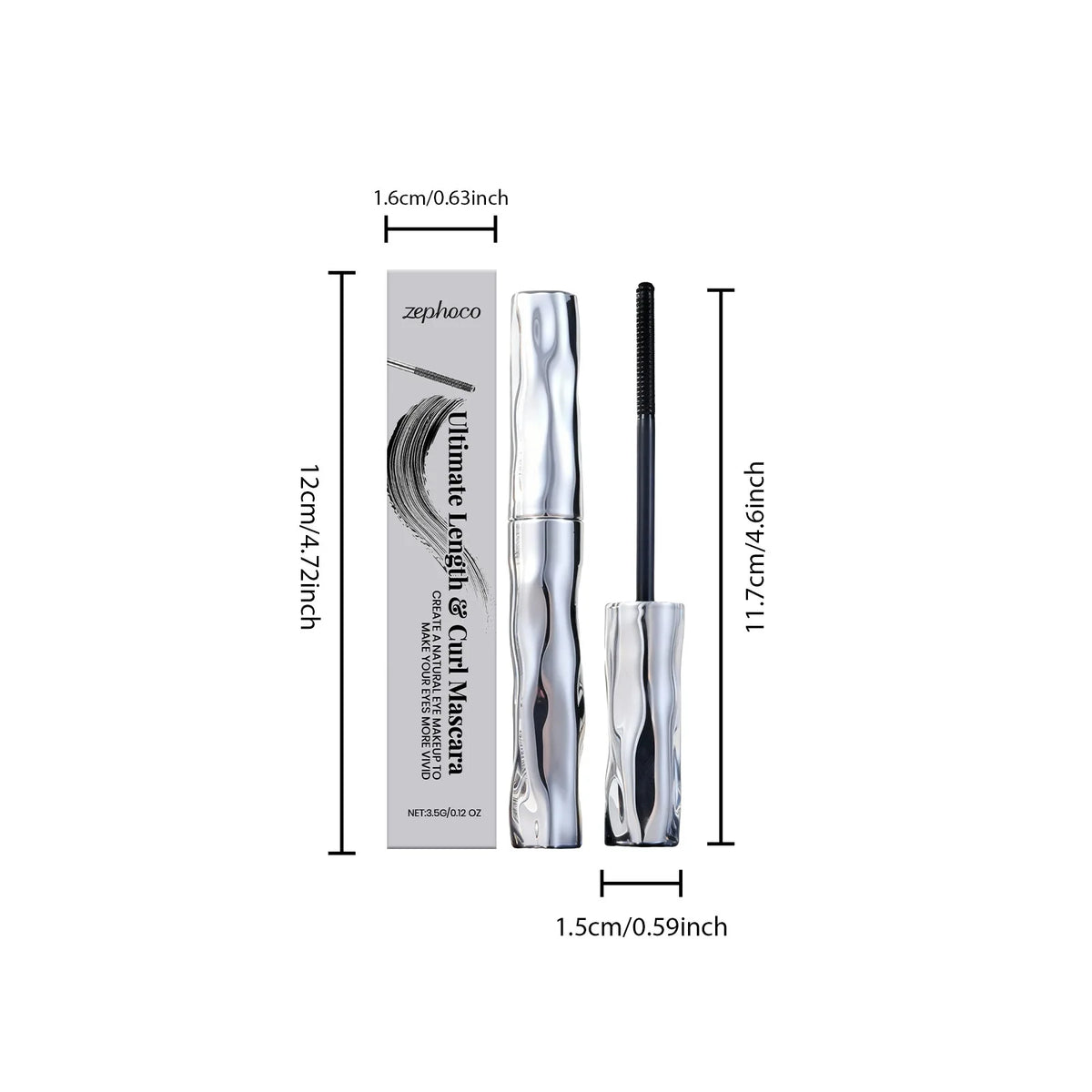 Steel Tube Mascara-Special Spiral Brush,Waterproof LongLasting Silk Fiber Mascara,Keep Each Eyelash Curled For ALong Time Makeup