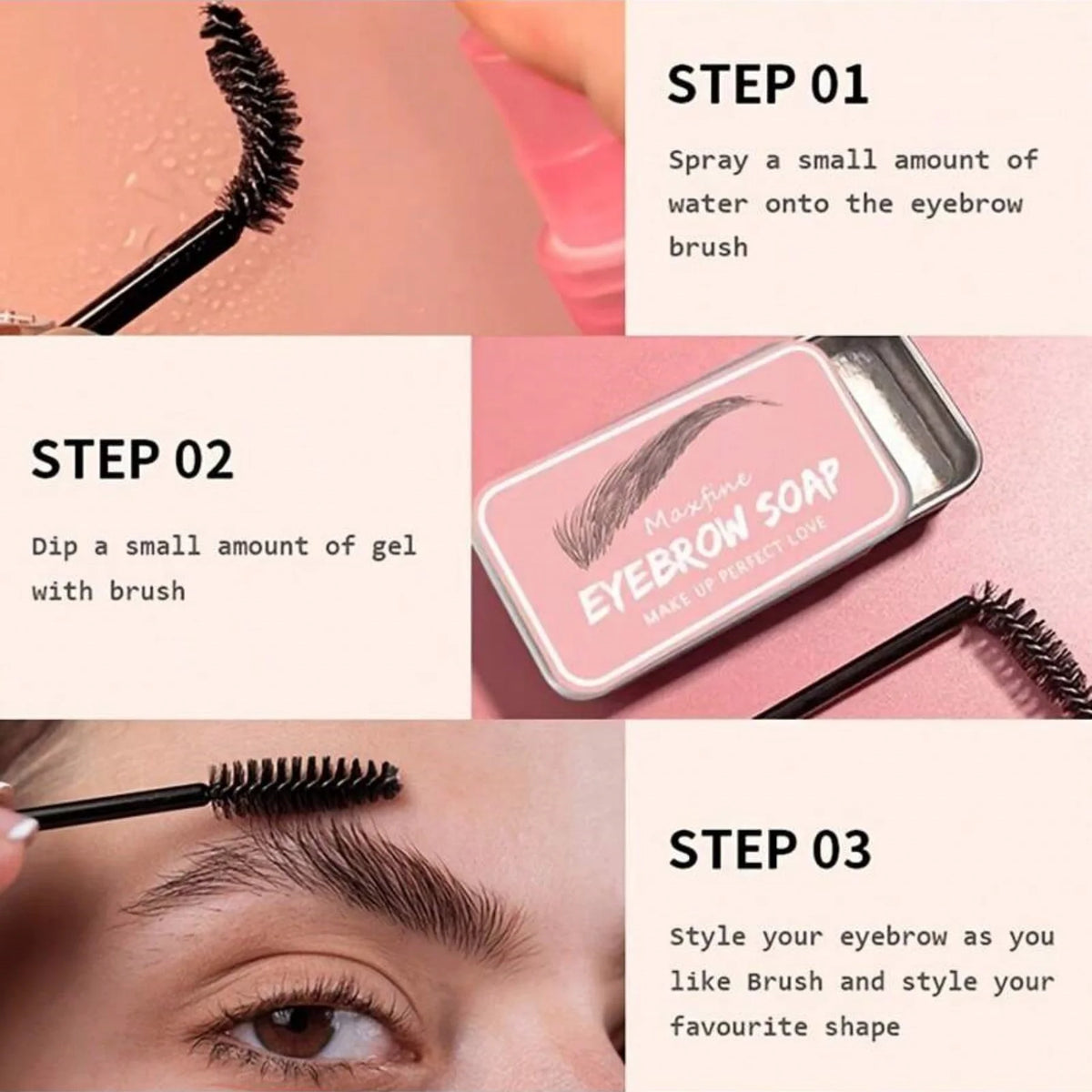 1PC Transparent Eyebrow Styling Wax Soap Set, Long-lasting Natural Hold, Portable Brow Gel for Shaping & Setting