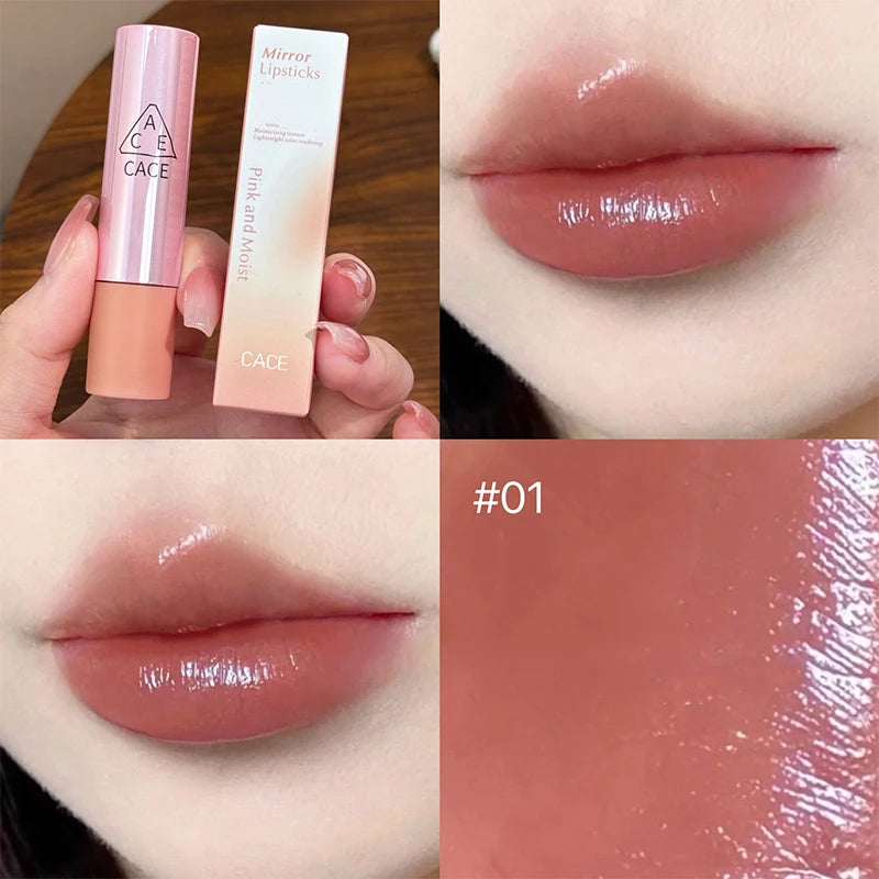 CACE Watery Mirror Lipgloss Hydrating Long Lasting Lip Stain Moisturzing Lip Glaze Tint Moisturizing Lip Stain Tint Cosmetics