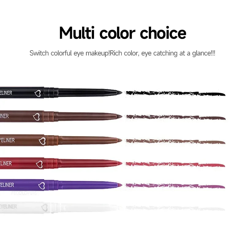 Brown Eyeliner Pencil Waterproof Long-lasting Blue Black Brown Easy Wearing Eyeliner Pen