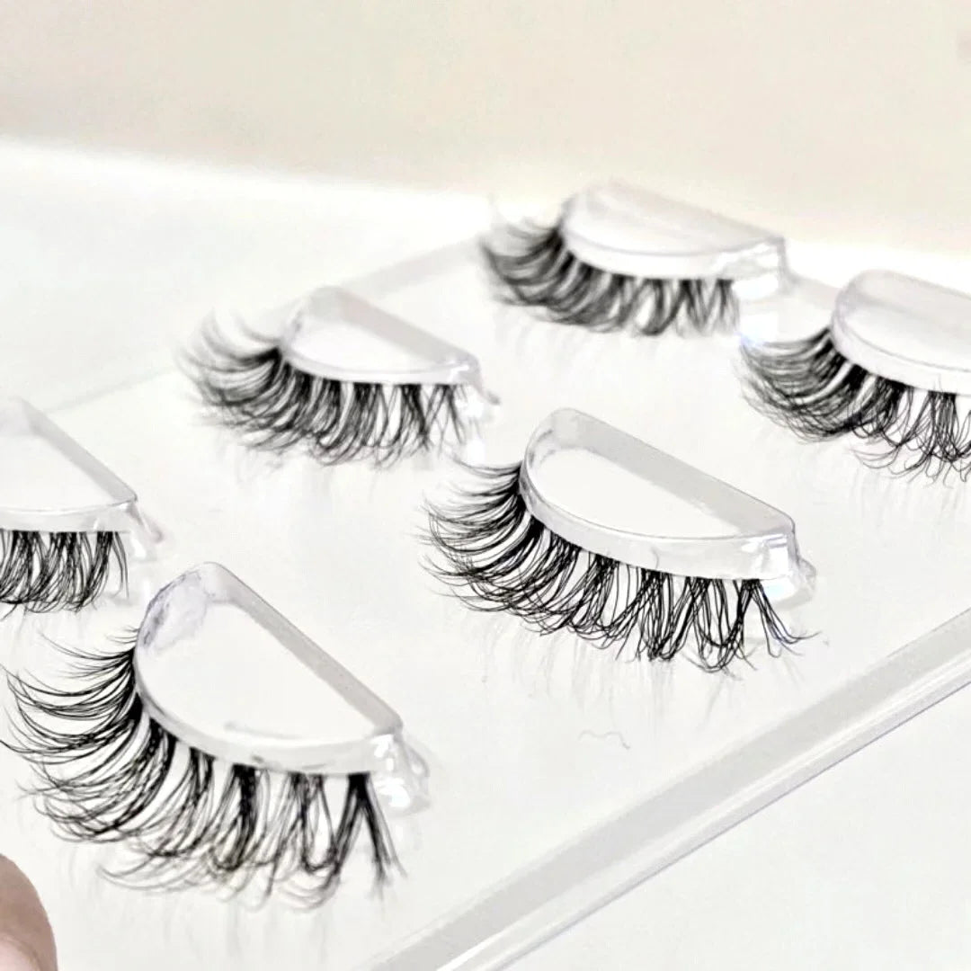 NEW 3Pairs 5d Mink Lashes 3D Mink Eyelashes Invisible Band Natural Black Mink False Eyelash Full Strip Cilios Posticos Reusable