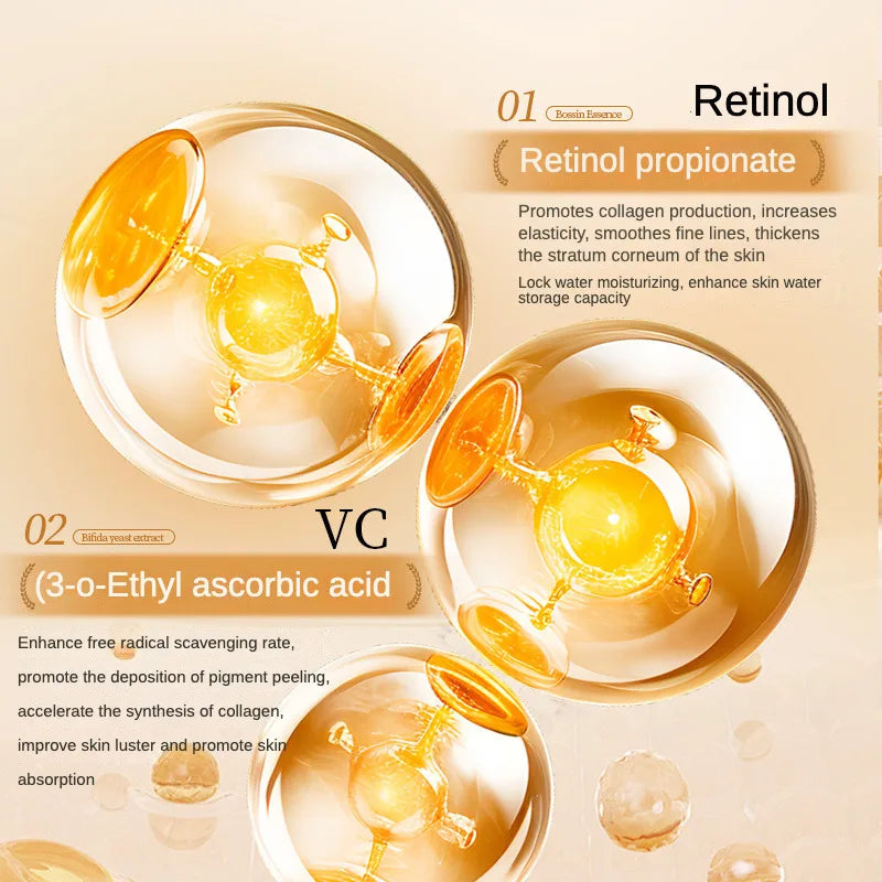 Retinol + VC Ampoule serum Moisturizing Whitening Anti-Wrinkle Anti-Aging Serum Face Beauty Skin Care 30pcs/set