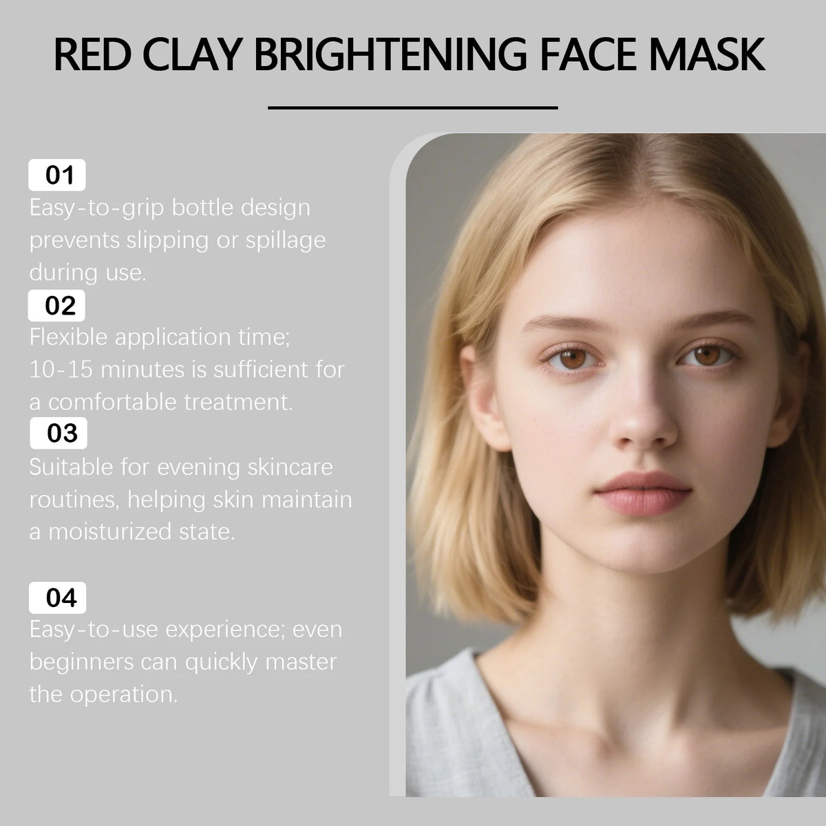 Red Clay Mask Deep Cleansing Shrinking Pores Improve Dark Spots Tighten Whitening Hydrating Oil Control Brightening Facial Mask