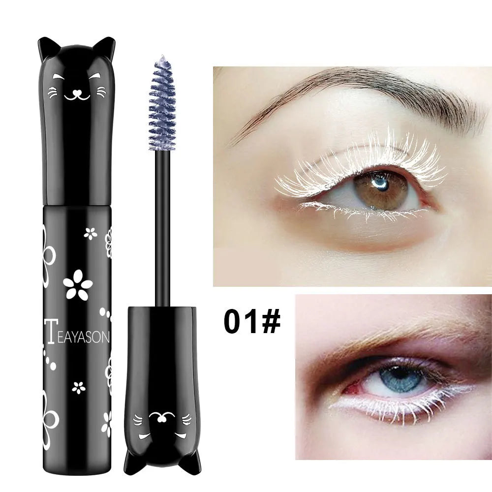 Colorful 4D Volume Mascara Lasting Styling Waterproof Quick Dry Blue Purple Curling Lengthen Long Eyelash Silk Extension Cream