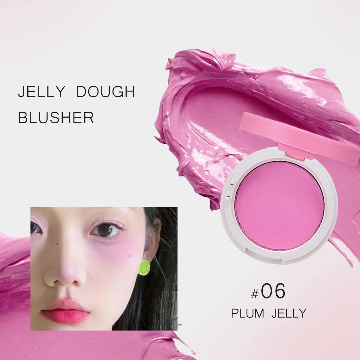 HOLIKA Jelly Dough Blusher,Gel Texture,Hydrating&Non-Sticky,Luxury Makeup,Smooth & Blendable,Korean Cosmetic Makeup,Makeup