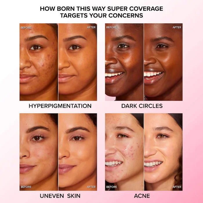Too Faced Makeup Born This Way Super Coverage Multi-Use Concealer with Hyaluronic Acid Retouches Wide Range Of Flawless Shades