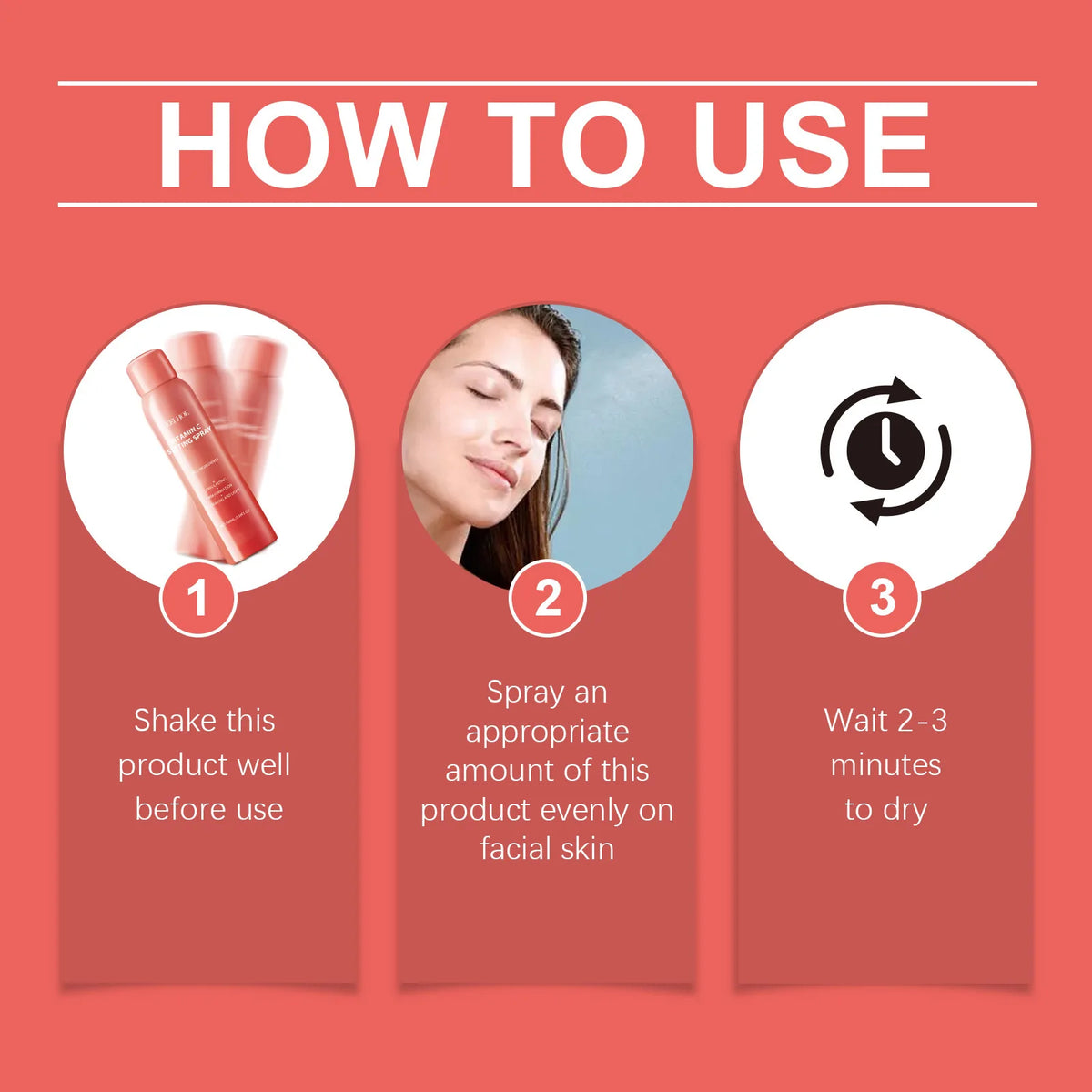 Vitamin C Setting Spray Waterproof Refreshing Makeup Fixer Oil Control Long Lasting Makeup Moisturizing Makeup Finishing Spray