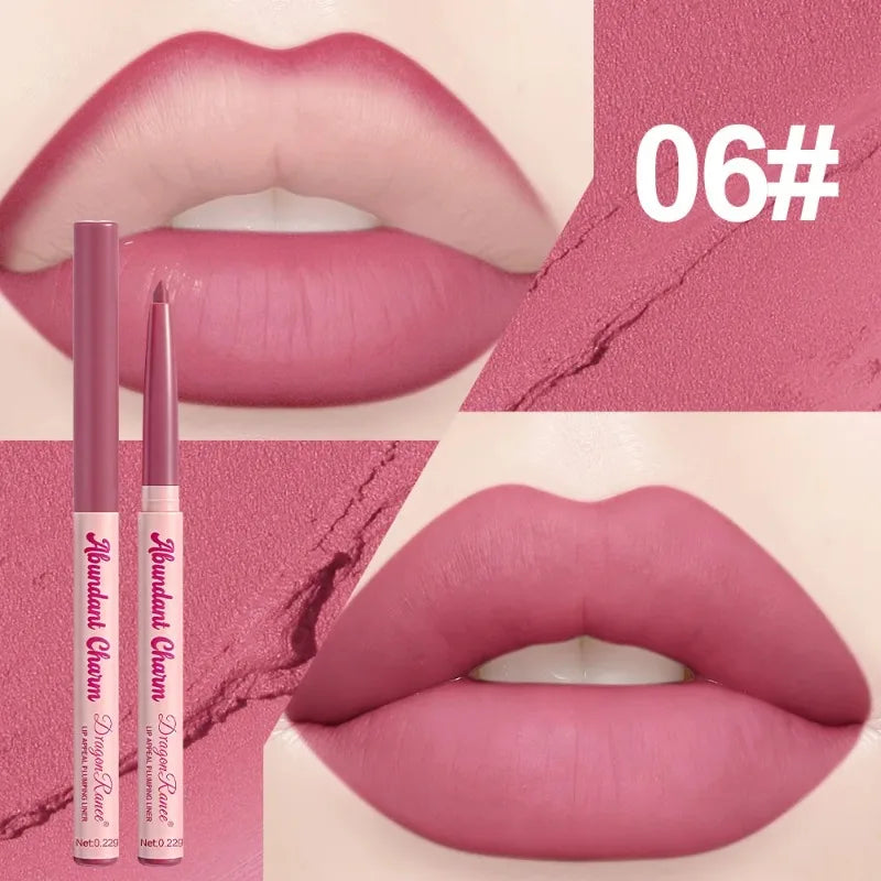 12 Colors Matte Lip Liner Pen Long Lasting Waterproof Non-Sticky Lipliner Velvet Lip Contour Stick Outline Smooth Natural Makeup