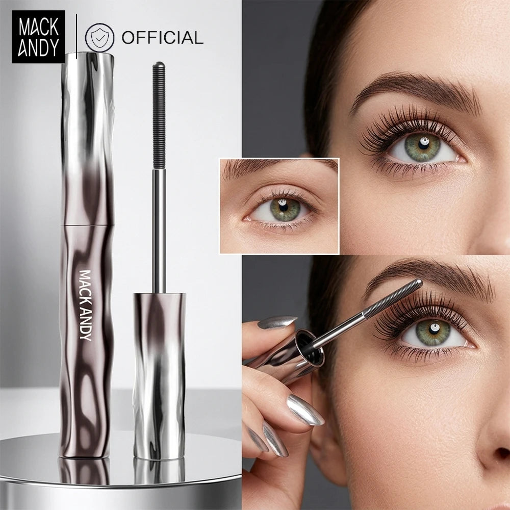 MACKANDY Waterproof 3D Lengthening Mascara Black Eyelash Extension Eye Lashs Brush Long-Wearing Silk Mascara Cosmetics Gift