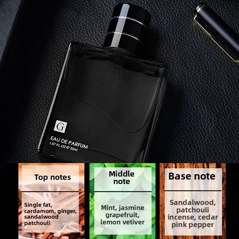 55ml Men's Eau De Parfum 2 Scents Set, Long Lasting Masculine Cologne, Fresh Citrus Woody & Spicy Sandalwood Fragrance, Fine Mist Spray Perfume for Daily Business Dating Party Gift for Him